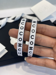 Replica Womens Jewelry Chanel White Black Gold Coco Earrings AB8422 A39PP150 AA182900