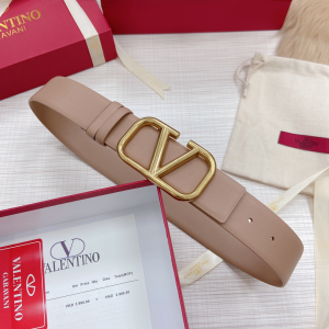 Valentino Vlogo Leather Belt Beige 40MM 
