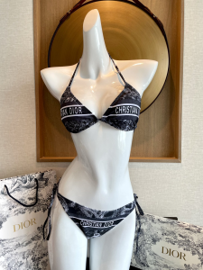 Dior Black Cotton Swimsuit Bikini 