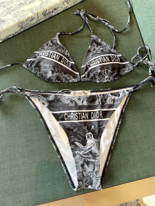 Replica Free Gift Dior Black Cotton Swimsuit Bikini SML A123PP105 AA183214