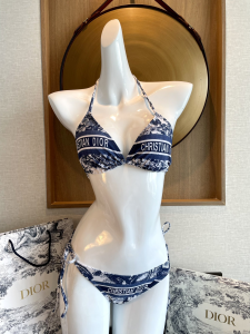 Dior Blue Cotton Swimsuit Bikini 