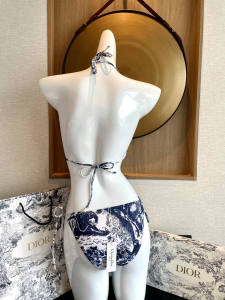 Replica Free Gift Dior Blue Cotton Swimsuit Bikini SML A123PP105 AA183215