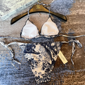 Replica Free Gift Dior Blue Cotton Swimsuit Bikini SML A123PP105 AA183215