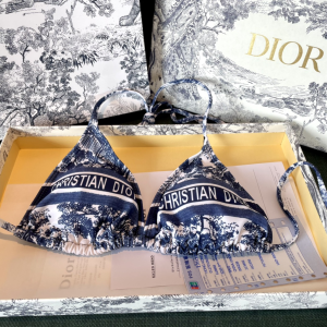 Replica Free Gift Dior Blue Cotton Swimsuit Bikini SML A123PP105 AA183215