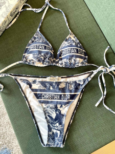 Replica Free Gift Dior Blue Cotton Swimsuit Bikini SML A123PP105 AA183215