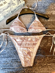 Replica Free Gift Dior Pink Cotton Swimsuit Bikini SML A123PP105 AA183213