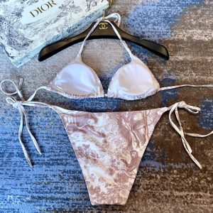 Replica Free Gift Dior Pink Cotton Swimsuit Bikini SML A123PP105 AA183213