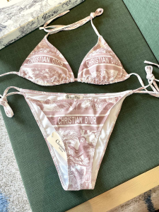 Replica Free Gift Dior Pink Cotton Swimsuit Bikini SML A123PP105 AA183213
