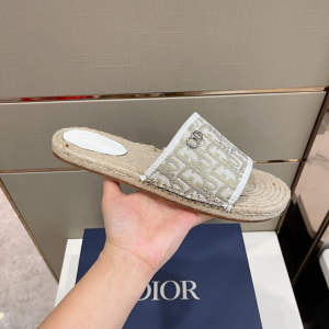 Dior Oblique Espadrilles Flat Slide Sandal 