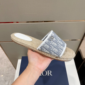 Dior Oblique Espadrilles Flat Slide Sandal 