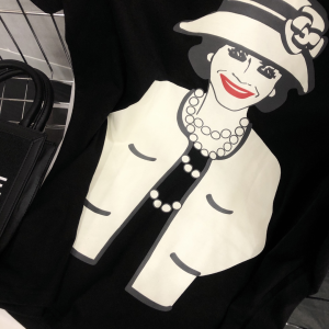 Replica Womens Clothing Chanel Lady Coco Black Cotton T Shirt SML A228PP280 AA184020