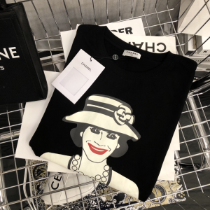 Replica Womens Clothing Chanel Lady Coco Black Cotton T Shirt SML A228PP280 AA184020