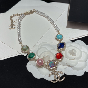 Replica Womens Jewelry Chanel CC Logo Pearls Necklaces A152PP380 AA183979