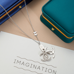 Replica Womens Jewelry Chanel CC Logo Pendant Necklaces Silver A152PP180 AA183981