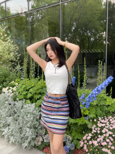 Replica Womens Clothing Chanel 2022 Multicolor Stripes Skirts SML A29PP380 AA184034