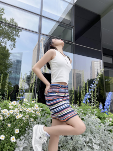 Replica Womens Clothing Chanel 2022 Multicolor Stripes Skirts SML A29PP380 AA184034