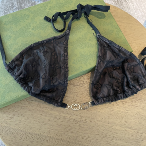 Replica Free Gift Gucci GG Supreme Swimsuit Bikini Black SML A123PP105 AA184245