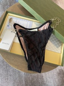 Replica Free Gift Gucci GG Supreme Swimsuit Bikini Black SML A123PP105 AA184245