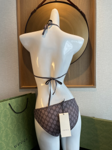 Replica Free Gift Gucci GG Supreme Swimsuit Bikini Gray SML A123PP105 AA184243