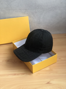 Fendi FF Jacquard Baseball Cap Hat Black 