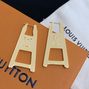 Louis Vuitton Aretes LV Zip Gold Earrings 