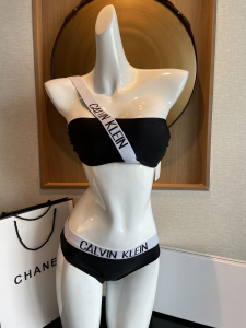 Calvin Klein Black Cotton Swimsui Bikini 
