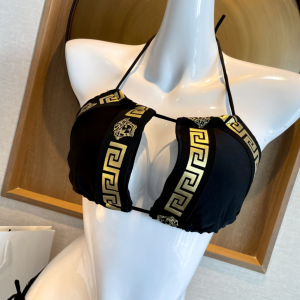 Replica Free Gift Versace Medusa Black Cotton Swimsui Bikini SML A123PP105 AA184379