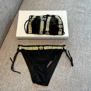 Replica Free Gift Versace Medusa Black Cotton Swimsui Bikini SML A123PP105 AA184379