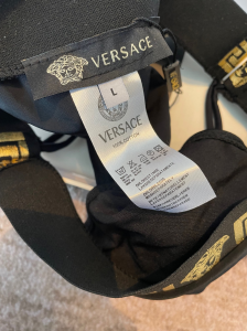 Replica Free Gift Versace Medusa Black Cotton Swimsui Bikini SML A123PP105 AA184379