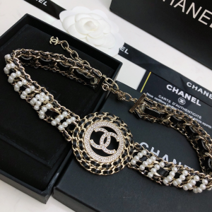 Replica Womens Jewelry Chanel Crystals CC Pearls Chain Necklace A152PP280 AA184469