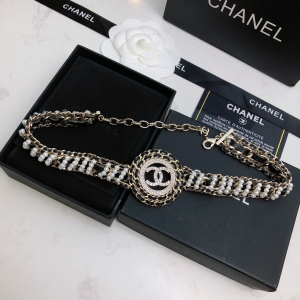 Replica Womens Jewelry Chanel Crystals CC Pearls Chain Necklace A152PP280 AA184469