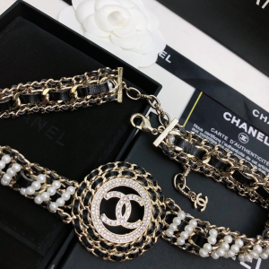 Replica Womens Jewelry Chanel Crystals CC Pearls Chain Necklace A152PP280 AA184469