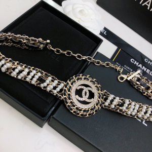 Replica Womens Jewelry Chanel Crystals CC Pearls Chain Necklace A152PP280 AA184469
