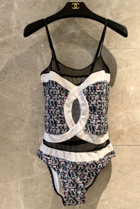 Replica Free Gift Chanel CC Log Tweed Swimsuit Bikini SML A123PP105 AA184556