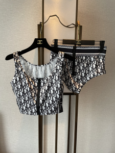 Dior Black Oblique Swimsuit Bikini 