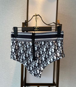 Replica Free Gift Dior Black Oblique Swimsuit Bikini SML A123PP105 AA184558