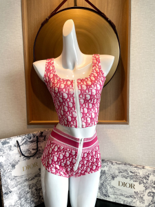 Dior Red Oblique Swimsuit Bikini 