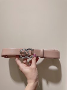 Chanel CC Logo Beige Leather Belt 30MM 