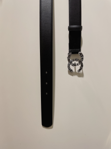 Replica Womens Belts Chanel CC Logo Black Leather Belt 30MM A175PP240 AA184628