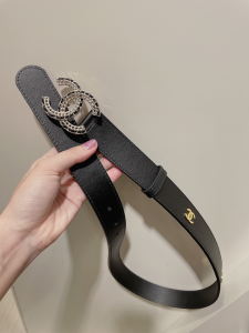 Replica Womens Belts Chanel CC Logo White Leather Belt 30MM A175PP240 AA184637