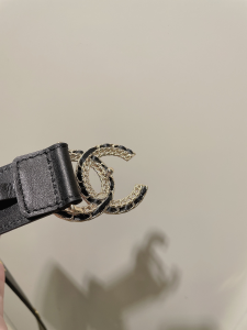 Replica Womens Belts Chanel CC Logo White Leather Belt 30MM A175PP240 AA184637