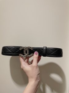 Chanel CC Logo White Leather Belt 30MM 