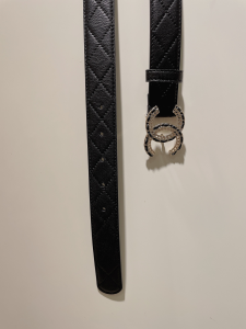 Replica Womens Belts Chanel CC Logo White Leather Belt 30MM A175PP240 AA184638