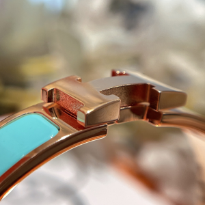 Replica Womens Jewelry Hermes Clic H Narrow Bracelet Light Blue A173PP280 AA184624