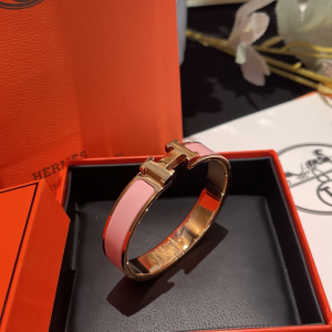Hermes Clic H Narrow Bracelet Pink 