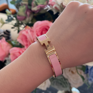 Replica Womens Jewelry Hermes Clic H Narrow Bracelet Pink A173PP280 AA184626