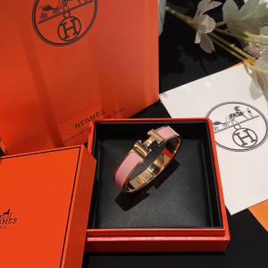 Replica Womens Jewelry Hermes Clic H Narrow Bracelet Pink A173PP280 AA184626