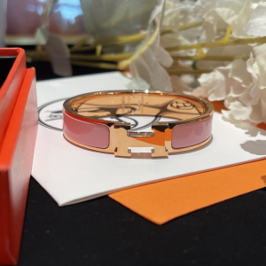 Replica Womens Jewelry Hermes Clic H Narrow Bracelet Pink A173PP280 AA184626