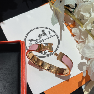 Replica Womens Jewelry Hermes Clic H Narrow Bracelet Pink A173PP280 AA184626