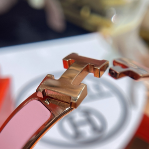 Replica Womens Jewelry Hermes Clic H Narrow Bracelet Pink A173PP280 AA184626